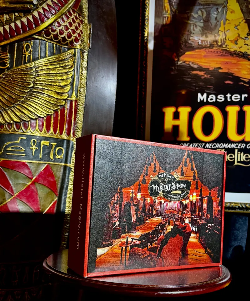 The Magical Mystery Show box featuring a vintage show poster design.